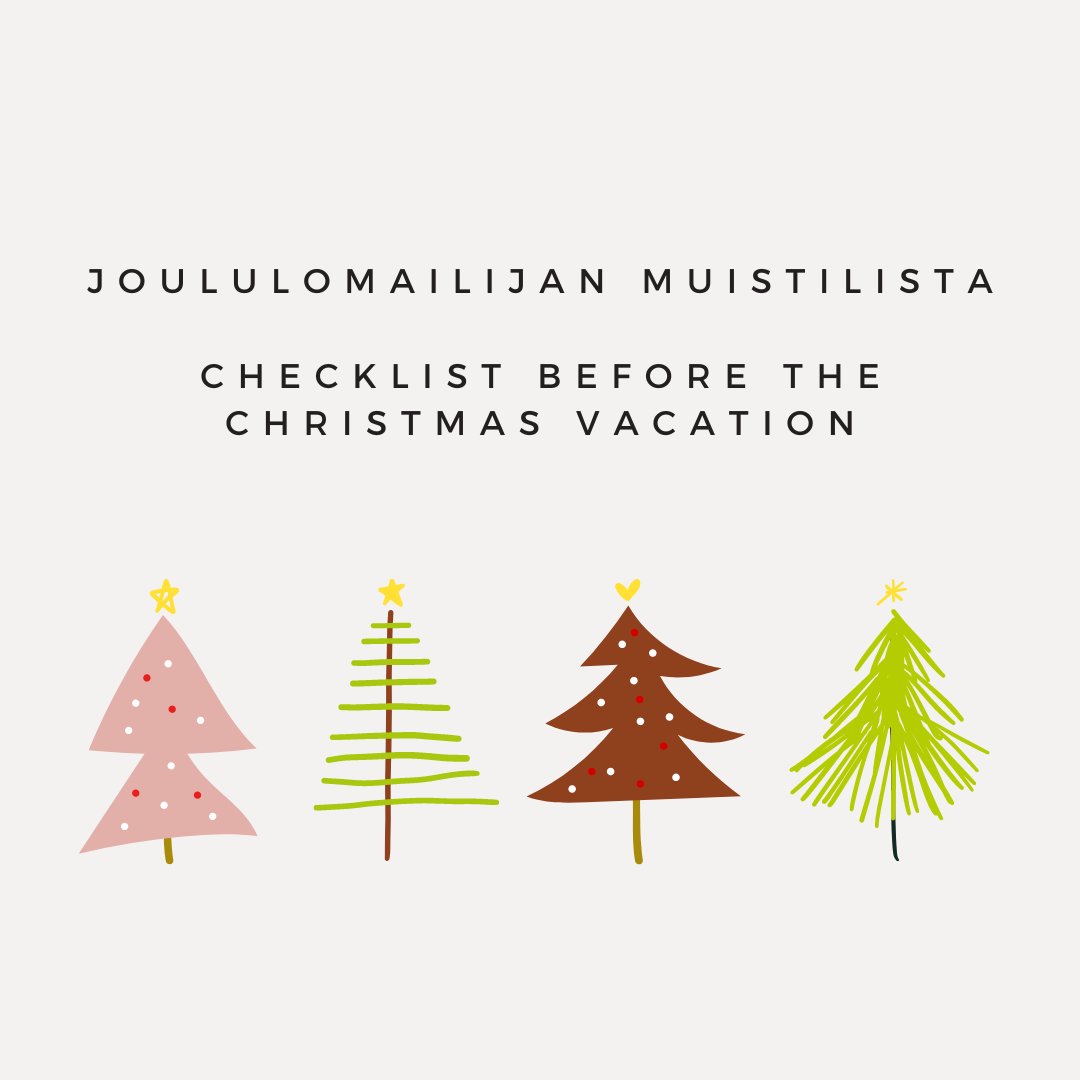 Checklist before the Christmas vacation